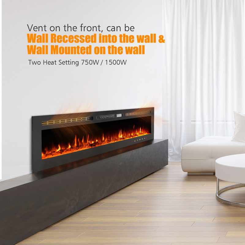 Symple Stuff Atkison 77.23'' W Electric Fireplace Insert Wayfair